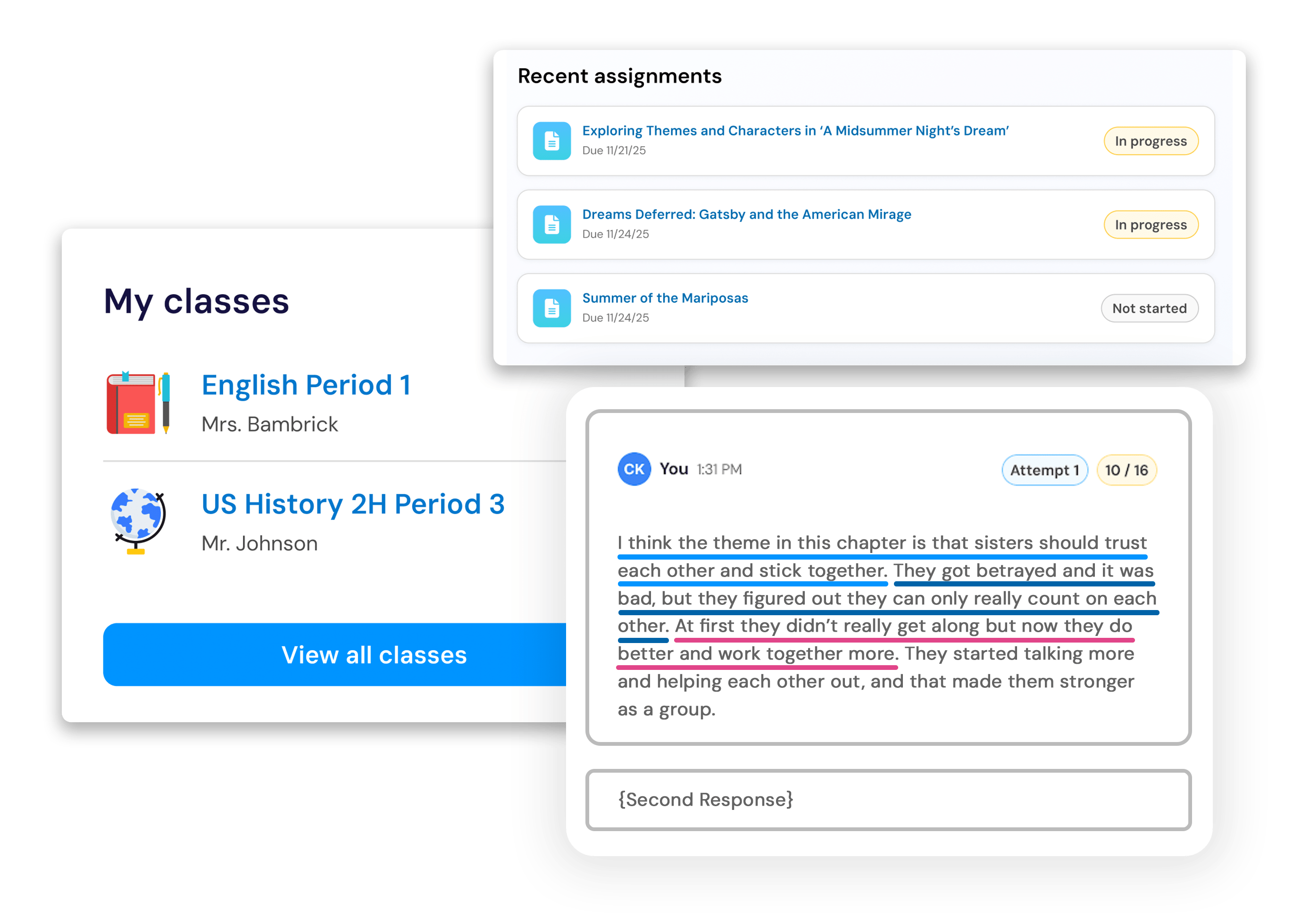 StudentFacing Application Panorama Education for Students